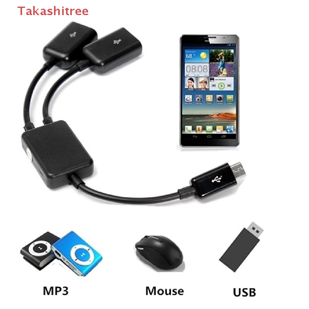 Dây Cáp Chia Hai Cổng Micro USB OTG Cho Máy Tính Bảng / PC / Điện Thoại Thông Minh