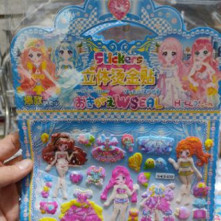 Sticker hình dán nổi  búp bê thay đồ