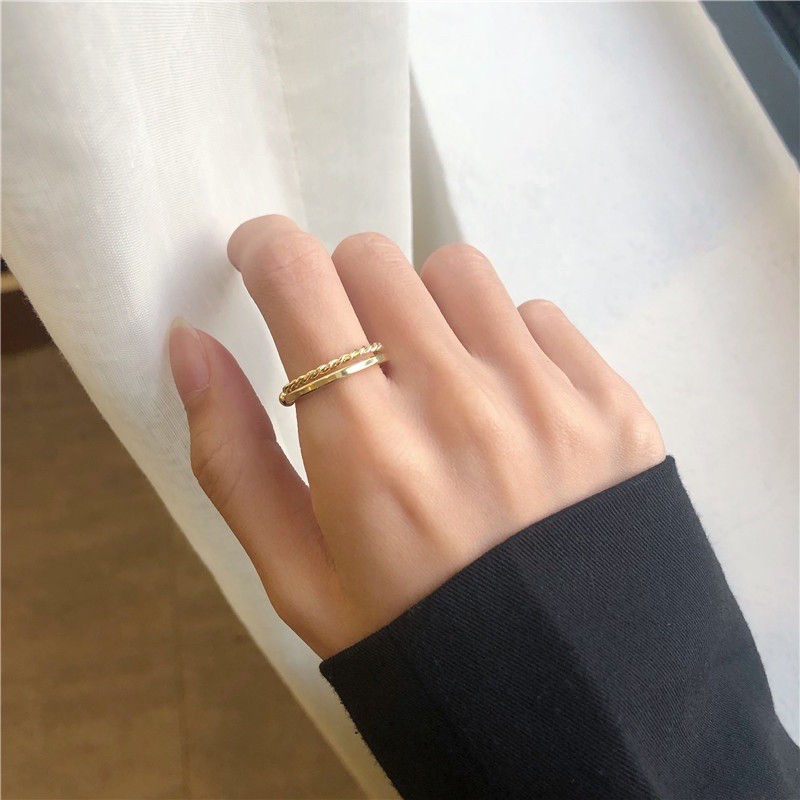 Nhẫn nữ đơn giản free size phong cách Hàn Quốc