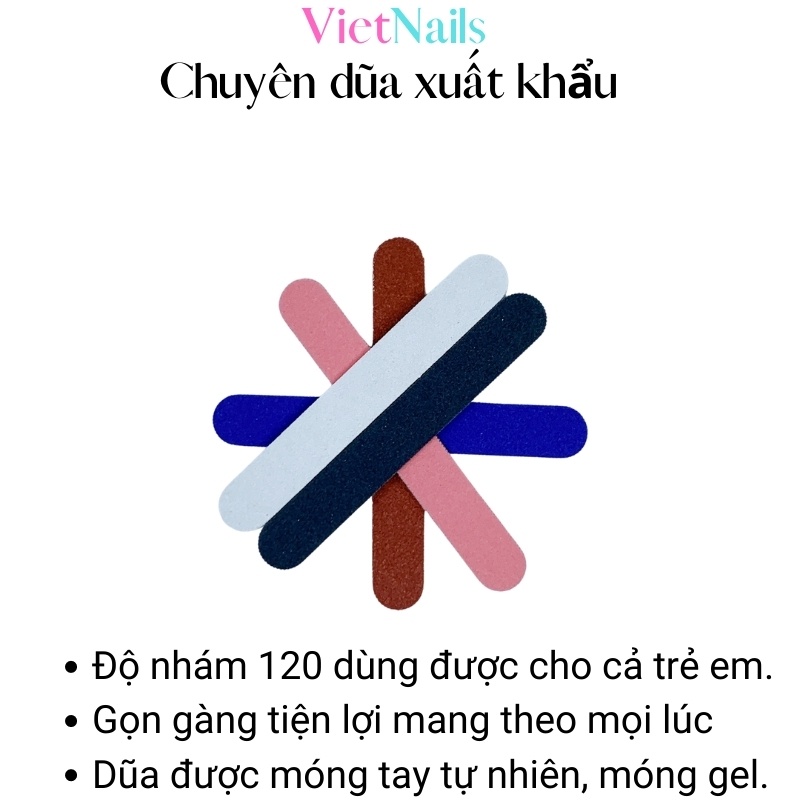 Dũa Móng Tay Móng Tự Nhiên Mini Giấy Nhám Nhiều Màu Độ Nhám Thông Dụng 120 Êm Móng Khi Dũa