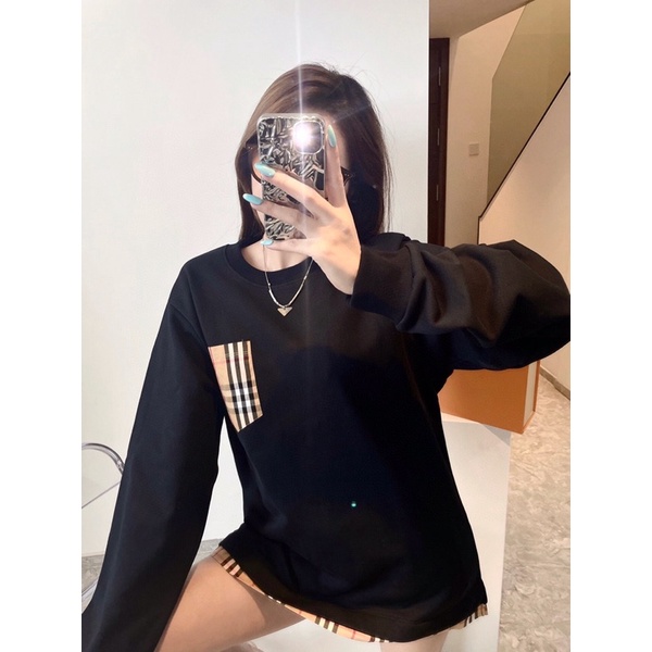 Áo thun nữ dài tay BURBERRY BBR hiện đại cao cấp