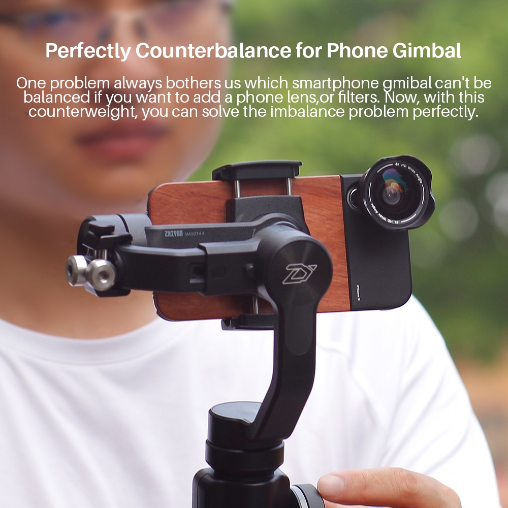 Universal Gimbal Stabilizer Counterweight Balance Weight for DJI Osmo Mobile 2/ Zhiyun Smooth 4/ Smooth Q/ Feiyu Vimble 2/ Evo Gimbal Stabilzers