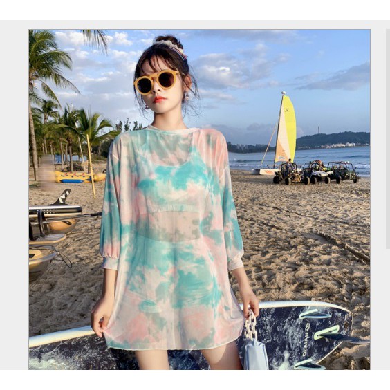 (Mẫu mới 2021) Set đồ bơi 3 mảnh nữ phong cách thể thao che được bụng to | BigBuy360 - bigbuy360.vn