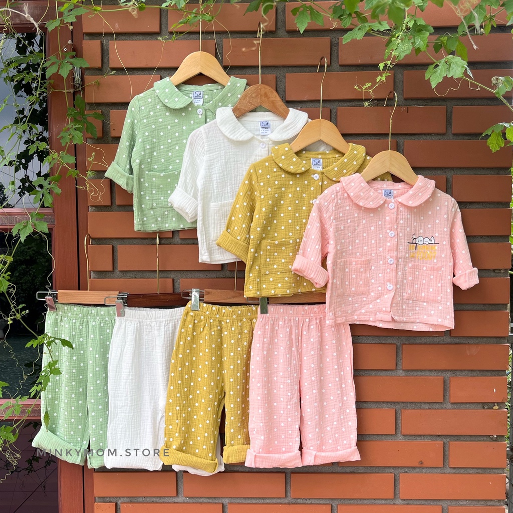 Pijama Bộ Quần Áo Dài Tay Thu Đông Cho Bé