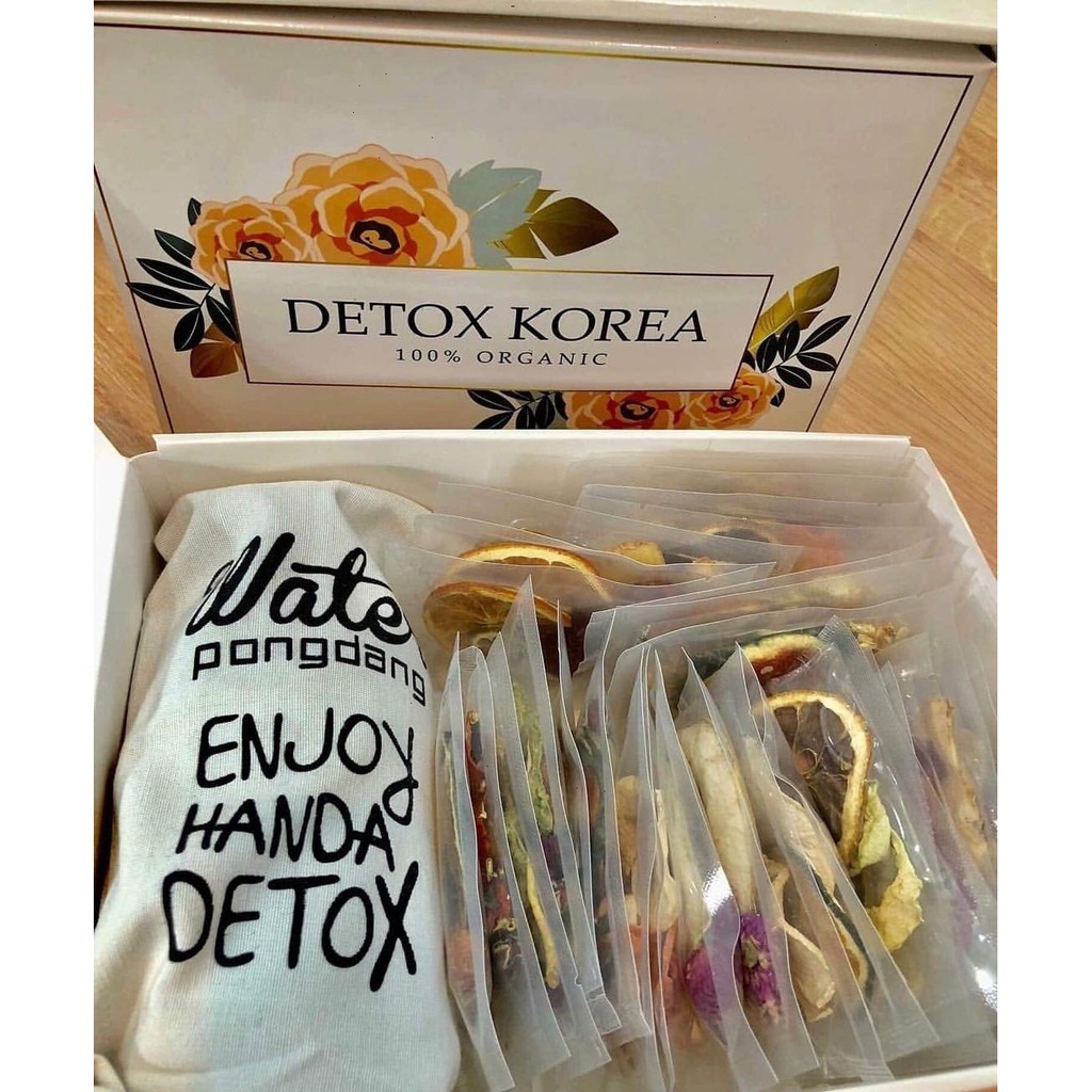 [SET VIP] 30 Gói Detox MIX 5 Vị Hoa, Trái cây sấy khô [Tặng kèm hộp, bình 1L, Mật ong ] - Detox Giảm cân, Đẹp dáng