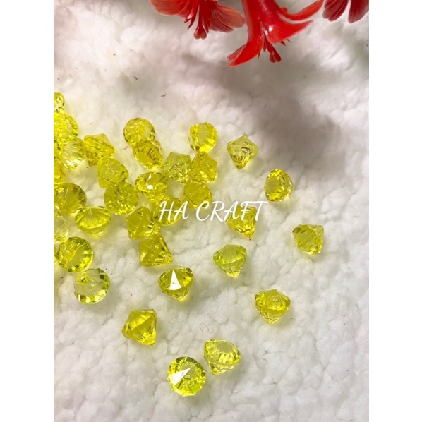 Hạt kim cương nhựa pha lê, loại nhỏ làm hoa mai đào handmade, DIY