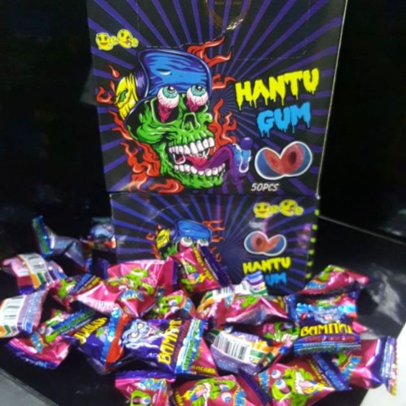 kẹo nhuộm lưỡi - hantu gum 50PCS