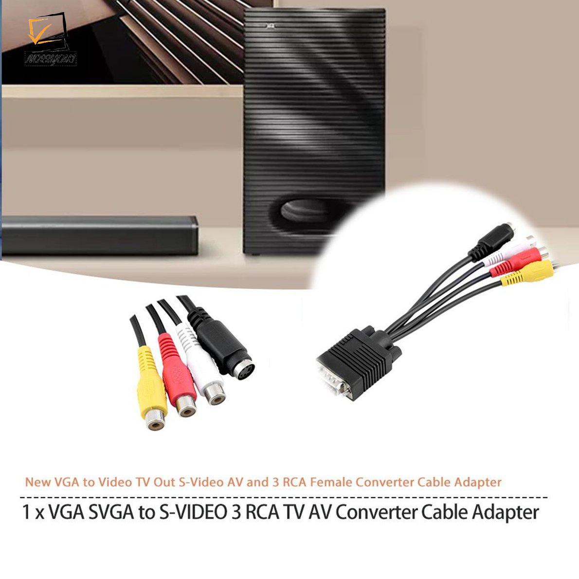 Cáp Chuyển Đổi Từ Cổng Vga Sang S-Video Av Và 3 Rca