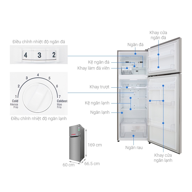 Tủ lạnh LG Inverter 315 lít GN-M315PS - Điện Máy Tại Kho