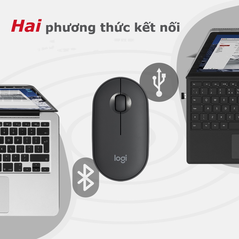 Chuột Bluetooth Silent Logitech Pebble M350 - Hàng chính hãngLOGITECH Chuột Quang Không Dây Bluetoo