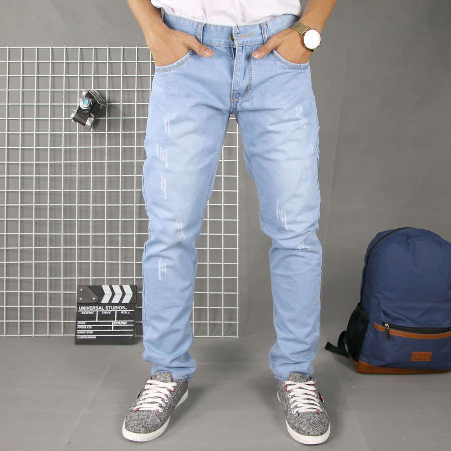 Quần jean nam xanh xám TS148 vải đẹp, chất lượng tốt Tronshop