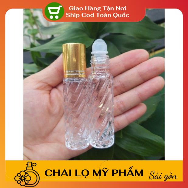 Lọ Chiết Nước Hoa ❤ SIÊU RẺ ❤ Lọ chiết nước hoa bi lăn xoắn 10ml nắp vàng đựng nước hoa , phụ kiện du lịch