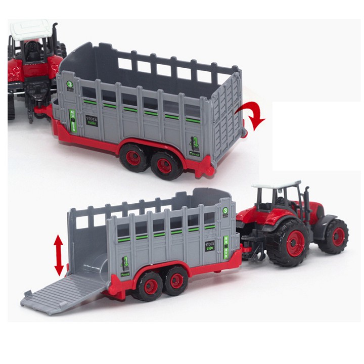 Đồ chơi nông trại gồm 2 đầu xe và 4 thùng xe - đồ chơi trẻ em