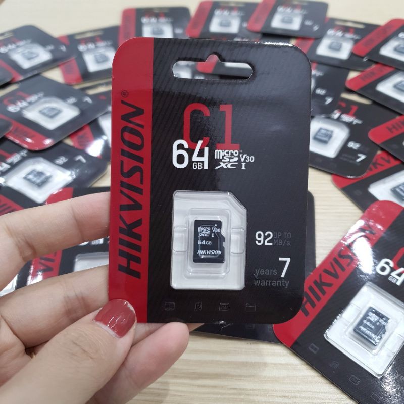 Thẻ nhớ camera, thẻ nhớ điện thoại SD Hikvision 32Gb 64Gb 128Gb Class 10 max speed 80Mb/- Bảo hành chính hãng 7 năm