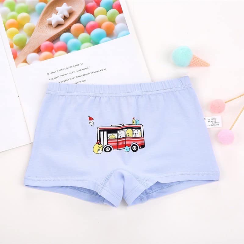 Set 4 Quần Lót Trẻ Em Dạng Boxer Mẫu Happy Lovely Vàng