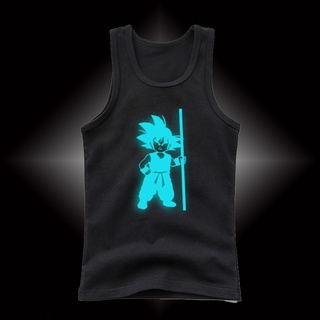 Áo ba lỗ vải cotton mỏng dạ quang in hình Goku phim Dragon Ball thời trang mùa hè cho bé trai