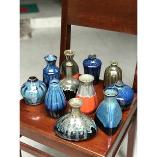 Bộ 3 bình hoa gốm sứ bát tràng mini