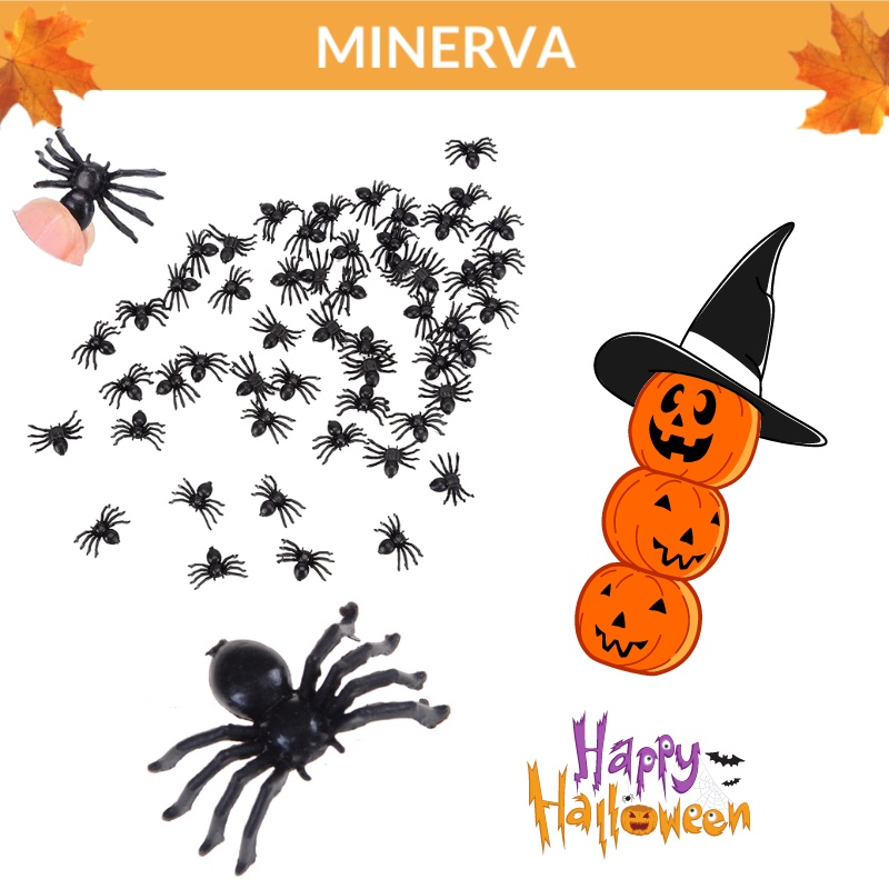 [HALLOWEEN] Set 50 con nhện giả mini phụ kiện trang trí Halloween , trang trí lễ hội