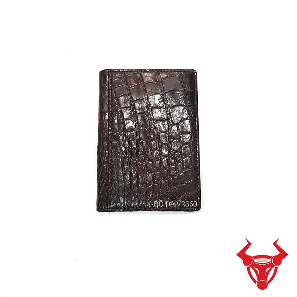 Ví namecard da cá sấu nâu sẫm