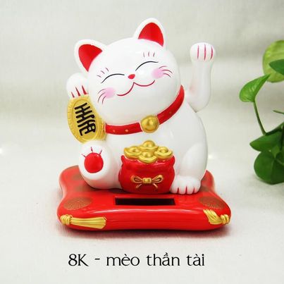 Chú mèo thần tài trang trtis bánh kem xinh xắn