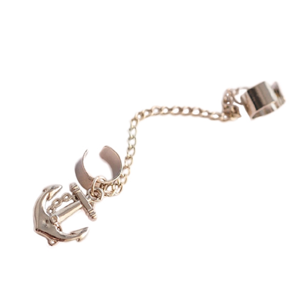 Khuyên tai dây nối khuyên vành tai hình mỏ neo sang trọng quý phái dành cho nữ