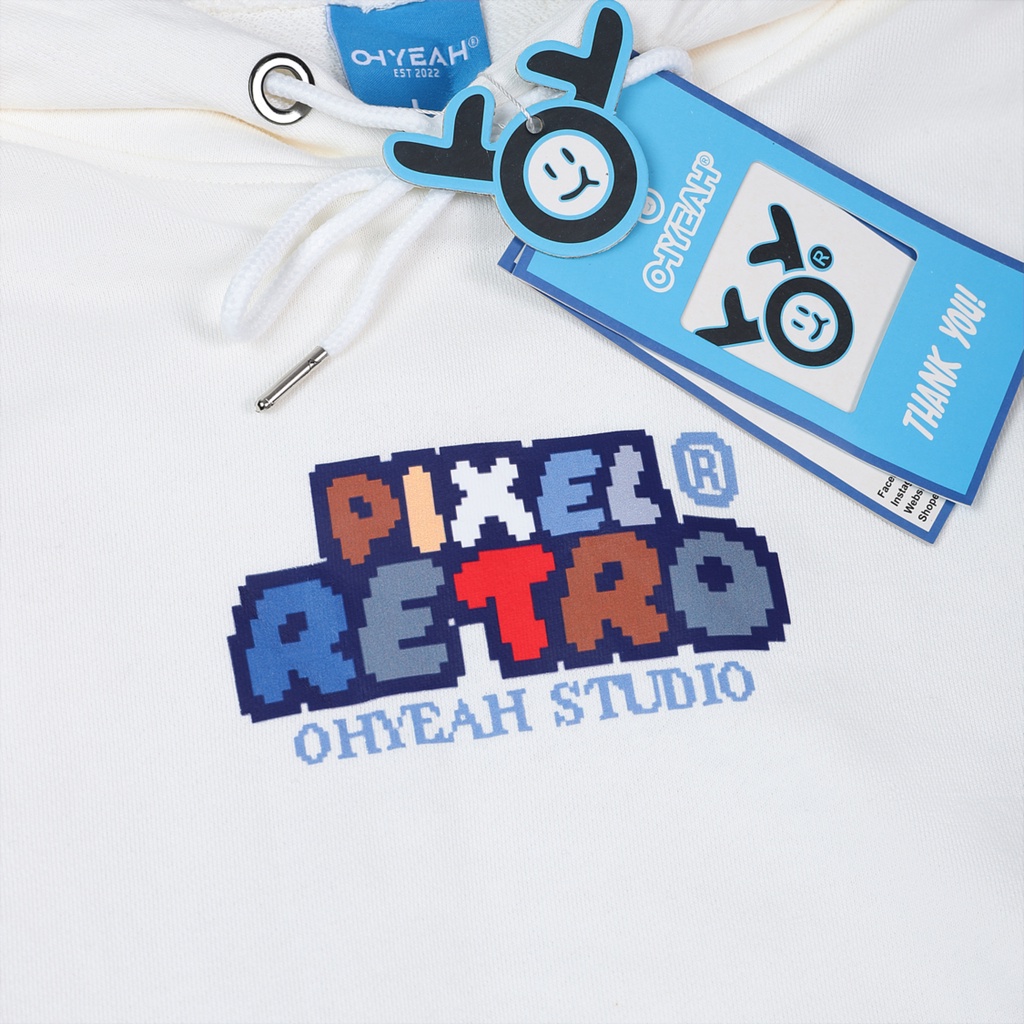 Áo HOODIE OHYEAH cao cấp Unisex nam nữ Nỉ Cotton form rộng oversize PIXEL RETRO