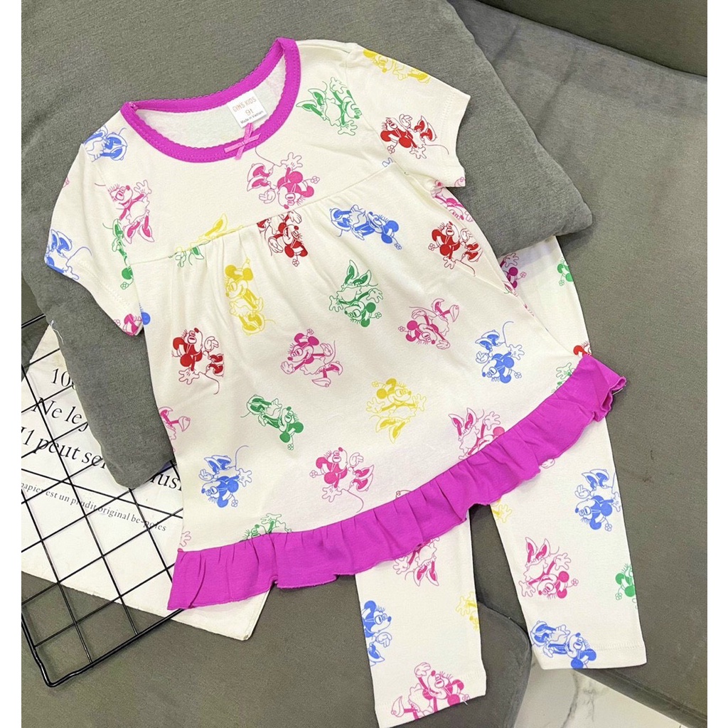 Bộ Đồ Babydoll Cho Bé Gái Size Đại 22-43 Kg Set Quần Dài Áo Cộc Tay Trẻ Em Vải Borip Thoáng Mát Homie Kids