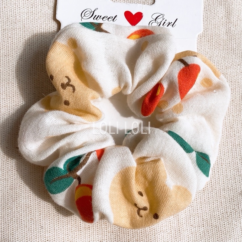 Scrunchies cột tóc, buộc tóc hình gấu dễ thương