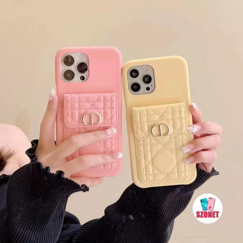 Ốp Điện Thoại Màu Kẹo Ngọt Có Ngăn Đựng Thẻ Sang Trọng Cho iPhone 14 13 12 11 Pro Max
