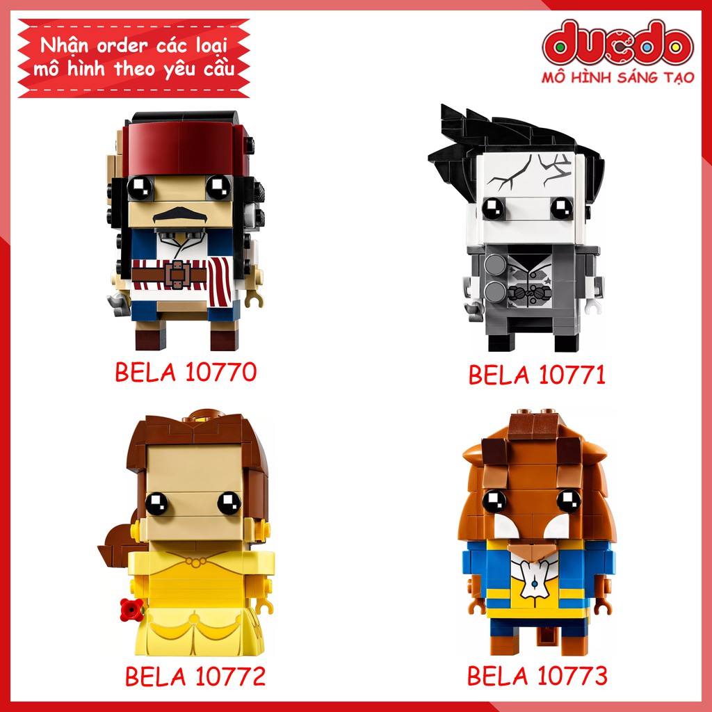 BELA 10770 10771 10772 10773 Lắp ghép Brick Headz - Đồ chơi Mini Minifigures BrickHeadz LEPIN 41593  41594 41595 41596