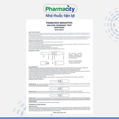 Bút thử thai Quickstick nhanh Phamatech One-Step Midstream