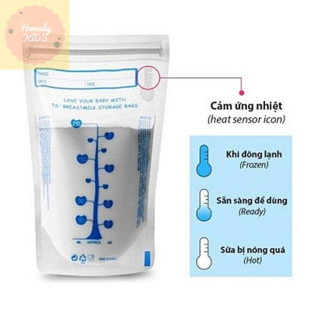 [Hàng Chính Hãng] Túi Đựng Sữa Unimom Hàn Quốc 210ml, Hộp 30 Túi Bảo Quản Sữa Mẹ Compact Không Có BPA, An Toàn, Tiện Lợi