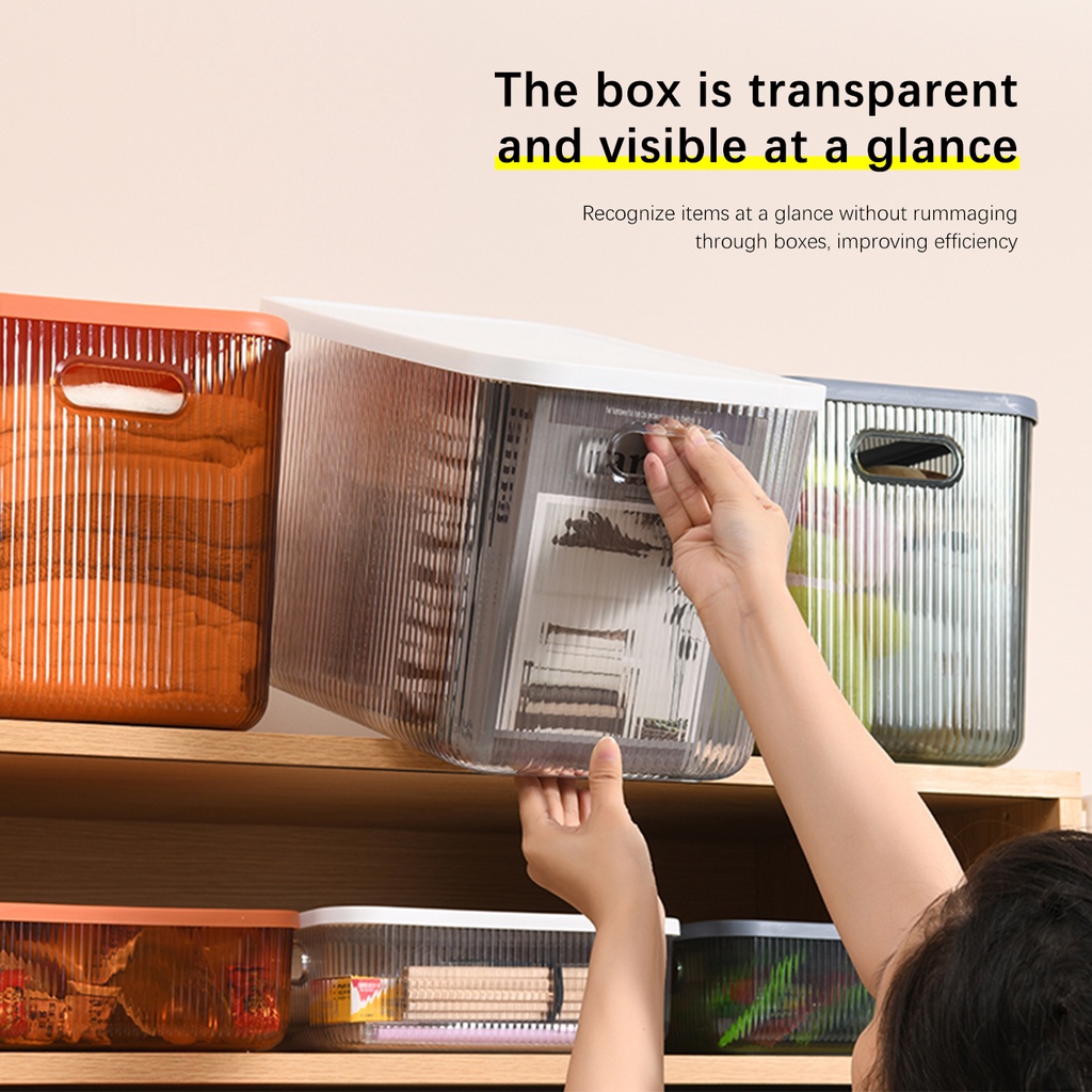 Hộp đựng đồ dùng JUJIAJIA cỡ lớn trong suốt để bàn tiện lợi