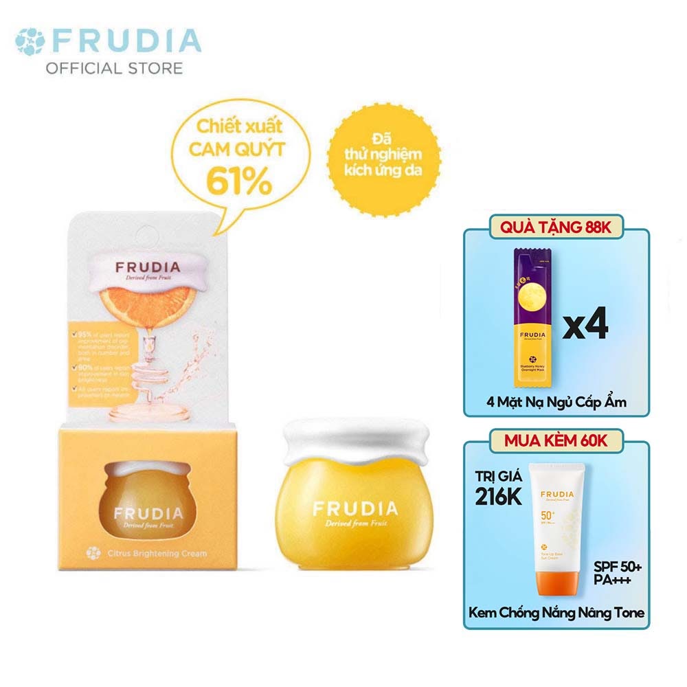 Kem Dưỡng Ẩm Giúp Làm Sáng Da Chiết Xuất Cam Quýt Frudia Citrus Brightening Cream 10g