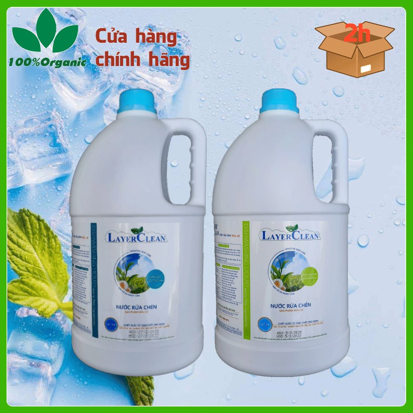 Nước rửa chén hữu cơ Layer Clean 5 lít, layerclean hữu cơ Quế, Quả hồng, Quýt