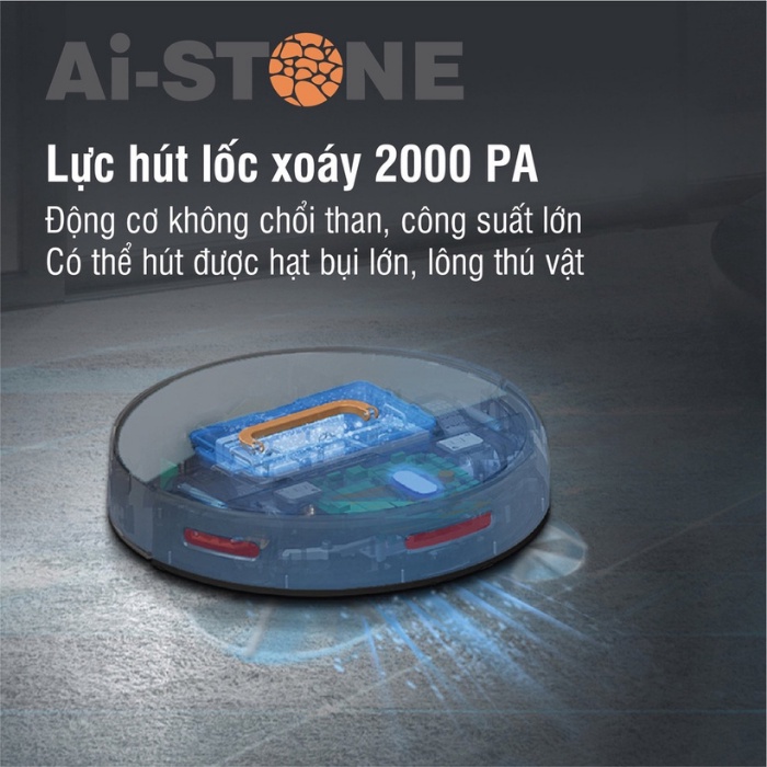 Robot hút bụi lau nhà Ai-STONE V31S Thông minh, hiện đại - Bảo hành 12 tháng