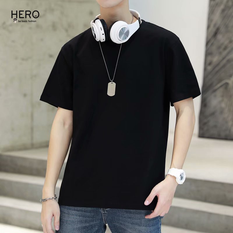 Áo Thun Unisex Áo Phông Trơn Nam Tay Ngắn, Phong cách Hàn Quốc Form Dáng Rộng Hai Màu Đen Trắng AP04 | BigBuy360 - bigbuy360.vn