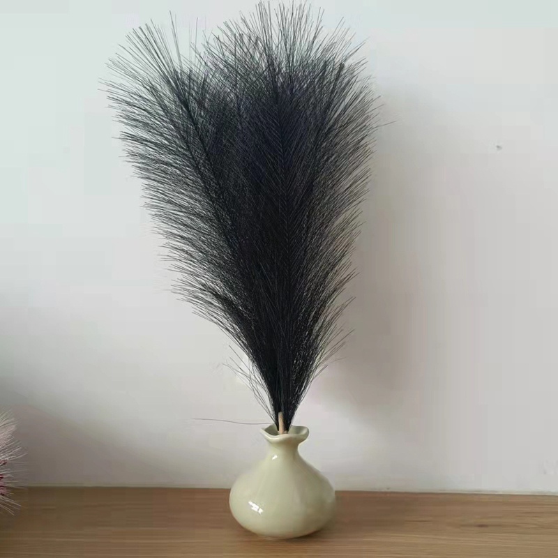 6 cái Cỏ Pampas với thân mở rộng , Cỏ Pampass nhân tạo 17,7 inch Faux Pampas Grass Decor, cho hoa