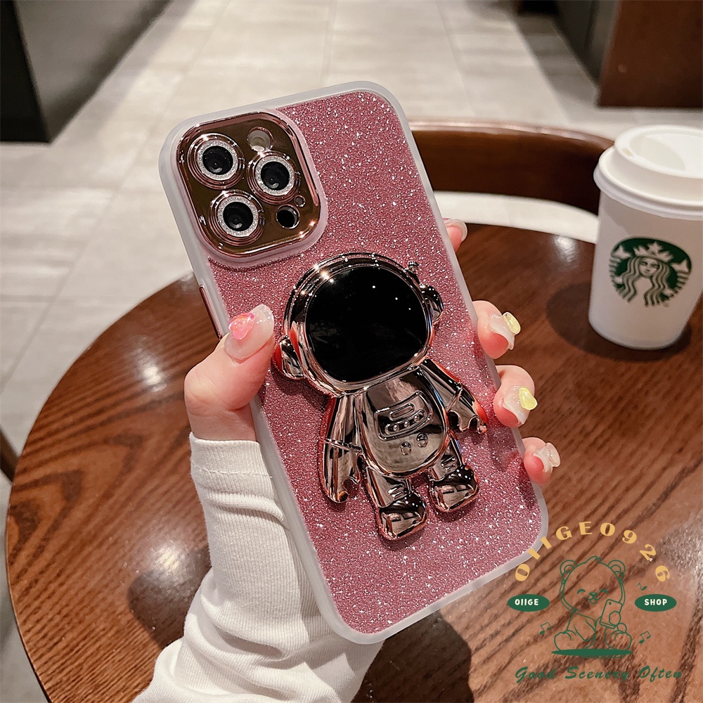 Ốp Điện Thoại Bán Trong Suốt Họa Tiết Phi Hành Gia Kèm Ngăn Đựng Thẻ Cho Iphone 13 12 11 Pro Max Xs Max Xr 8 7Plus