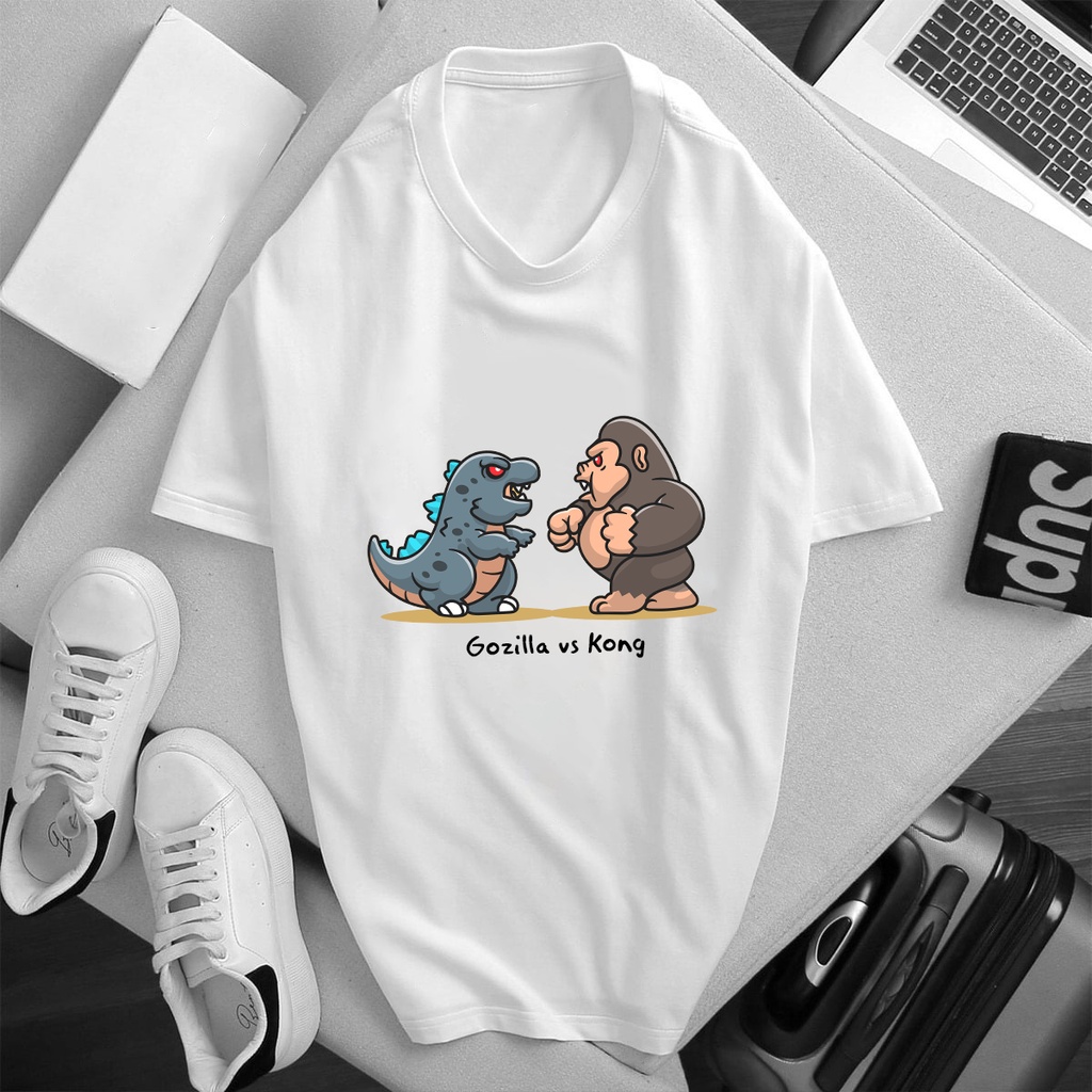Áo thun phông Unisex Form rộng ngắn tay in hình Godzilla & Kong Fullsize | BigBuy360 - bigbuy360.vn