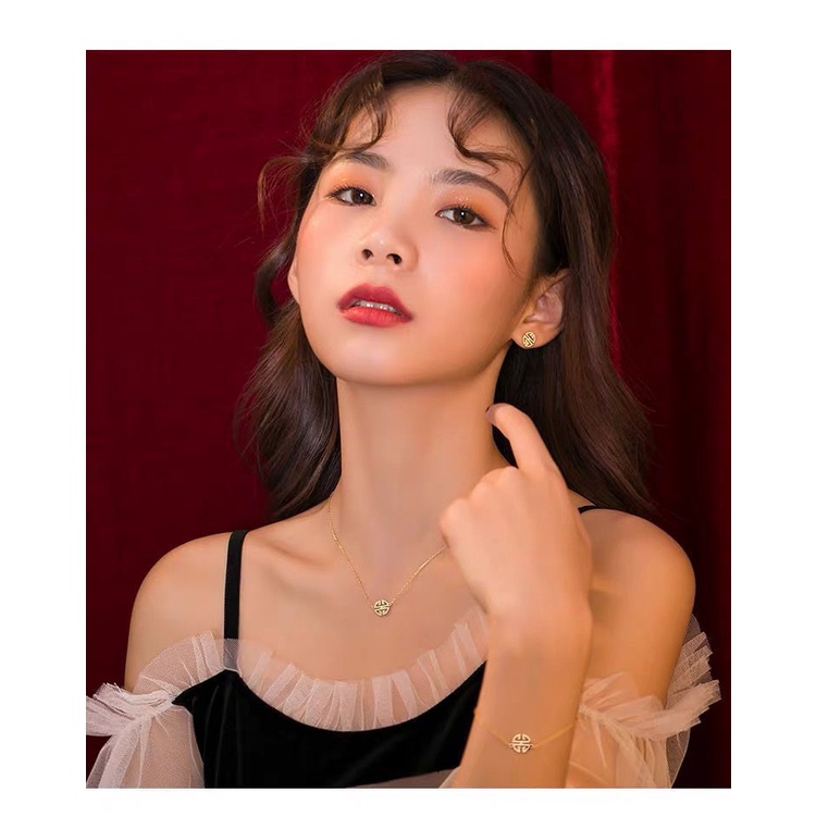 Dây chuyền vòng cổ nữ titan chữ thọ X8-408A - CAM KẾT KHÔNG GỈ, KHÔNG BAY MÀU - BẢO HÀNH 12 THÁNG