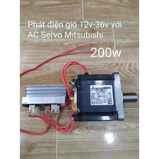 Phát Điện Gió 12v - 60v DIY với AC Servo Motor 200w kèm Cầu Diot