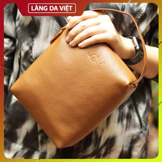 Túi CLUTCH NỮ cầm tay hàng hiệu đi dự tiệc sang trọng làm từ da cao cấp chính hãng Làng Da Việt màu nâu