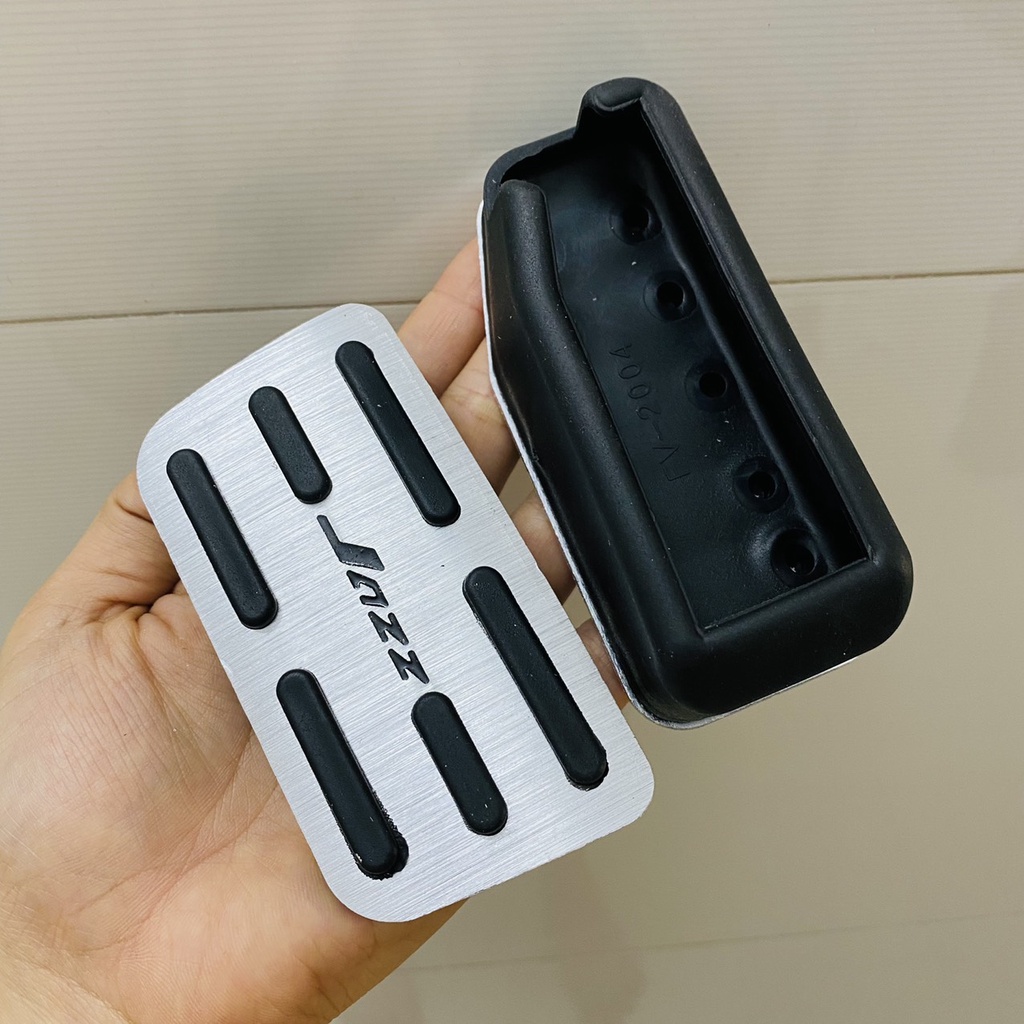 Xả hàng- Bộ 2 Ốp Chân Ga Chân Phanh Xe Honda Jazz 2018 2019 2020 2021 Chất liệu nhôm bọc cao su cao cấp