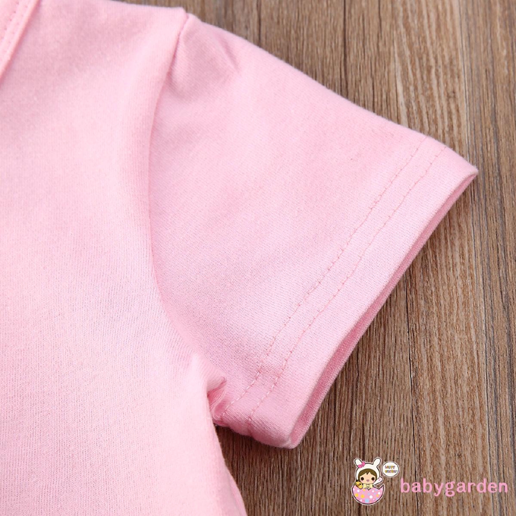 Set Áo Thun 3d Tay Ngắn &amp; Quần Short Cho Bé Gái