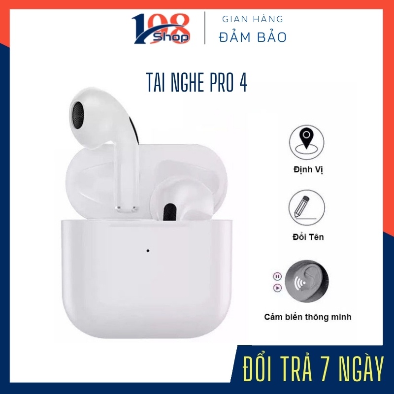 Tai Nghe PRO 4 💝 BIG SALE 💝 Tai Nghe Bluetooth Pro 4 Định Vị Đổi Tên Có Mic, Cảm Ứng Điều Khiển