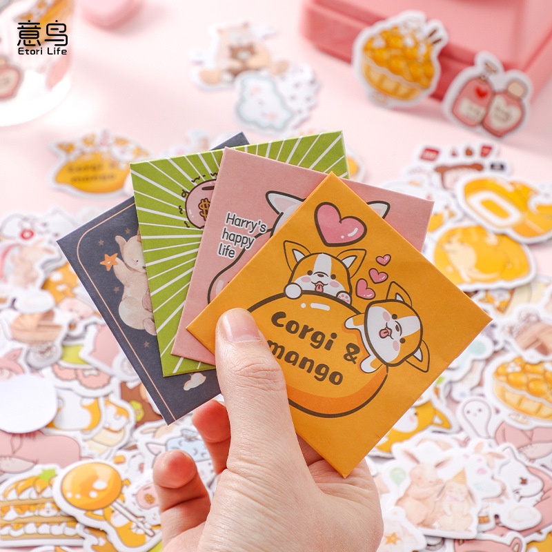Gói hình dán sticker cute trang trí - nhãn dán decor bình nước đồ dùng học tập dễ thương
