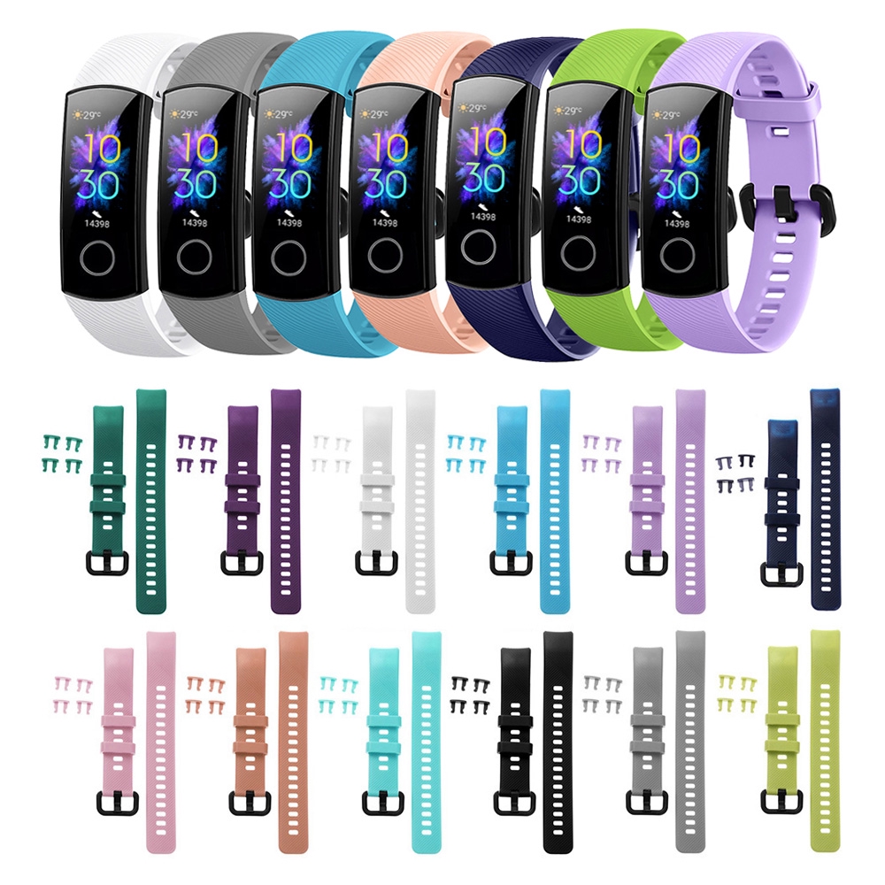 MIOSHOP Silicone Watch Band Replacement Bracelet Strap For Honor Band 5 4