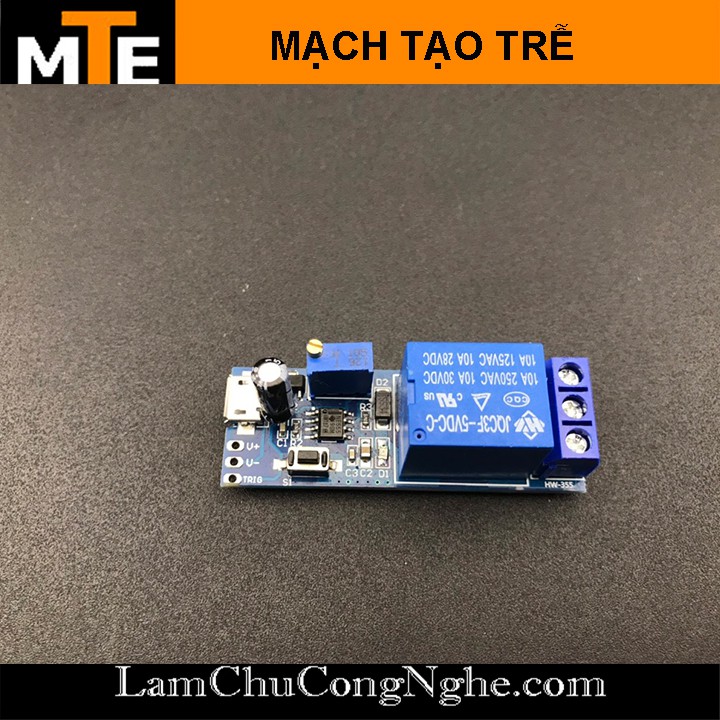 Mạch tạo trễ 0-20S sử dụng NE555 nguồn 5-30V