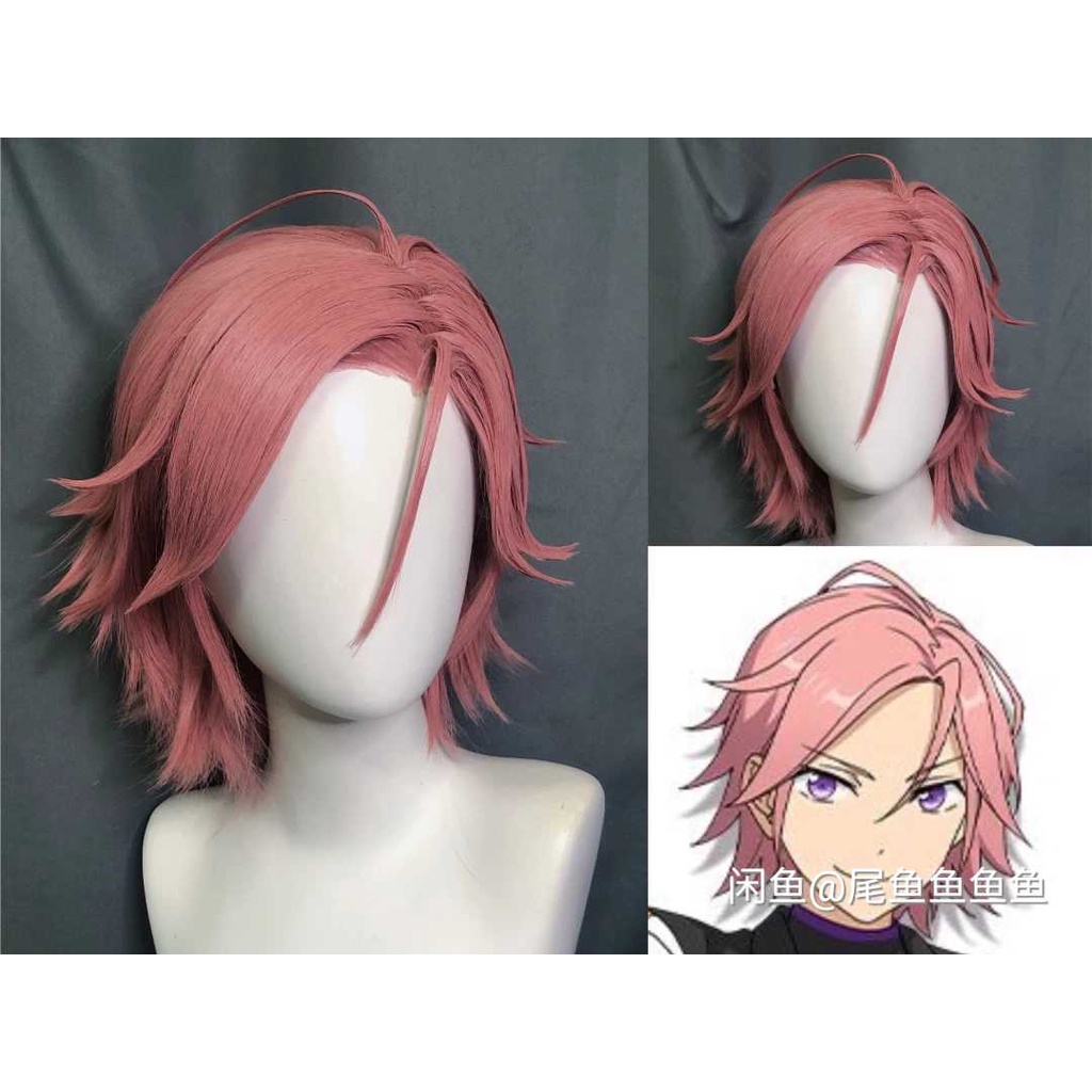 Wig/tóc giả cơ bản nam xù cosplay màu xanh lá xanh dương cam đỏ hồng tím